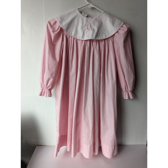 Amanda Remembered Bishop Dress Pink Girls Size 6EmbroideredJ Handmade Check